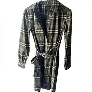 Pendleton Tie Shirt Dress Plaid